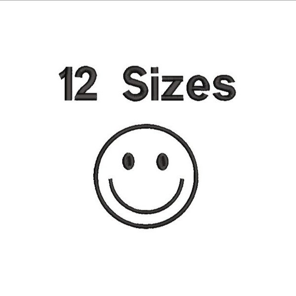 Large smiley face embroidery design 12 SIZES - instant file DOWNLOAD