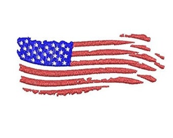 American Flag Embroidery Design, 6 sizes, instant file download