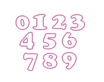 Numbers Applique Machine Embroidery Design, Retro Number Applique Design, Birthday Embroidery Numbers, 12 Sizes,16 Formats, Instant Download