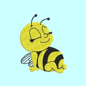 Bienen-Stickerei, Niedliche Biene Stickmuster, Biene Maschinenstickerei, Insekt Stickdatei, Hummel Stickmuster, 7 Größen 10x10