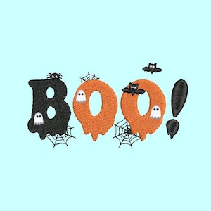 Halloween Boo Embroidery Design - 6 Sizes, 4x4, Halloween Embroidery, Machine Embroidery Designs, Spider, Web, Instant Download