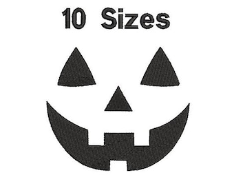 Pompoen Gezicht Borduurontwerp, Pompoen Gezicht Vul Borduurbestand, Halloween Machine Borduurontwerp, Trendy, 4x4, 10 maten