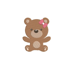 Bear Embroidery Design,  Teddy Bear Embroidery Design, Animal Embroidery Design, Machine Embroidery Design, 12 Sizes, Instant Download