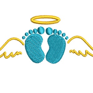 Baby Feet Embroidery Designs, Baby Feet Wings Designs, Baby Shower Embroidery, Baby Foot Print Embroidery Files, Angel Embroidery Designs
