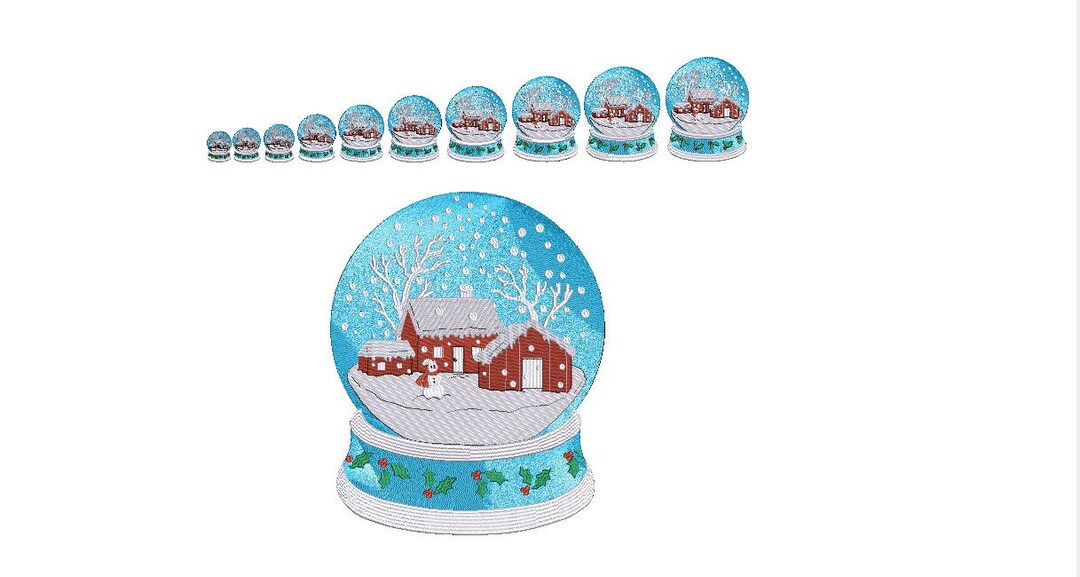 Snow Globe Machine Embroidery Design, Christmas Embroidery Design