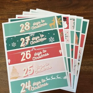 Christmas Countdown Calendar for Kids Printable Advent Paper Chain ...