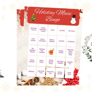 Holiday Movie Bingo Card | Christmas Games | Family Games