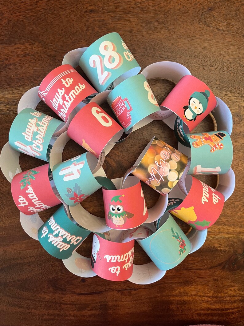 Christmas Countdown Calendar for Kids | Printable Advent Paper Chain ...