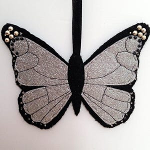 Silver butterfly decoration