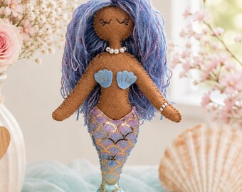 Handgemachte Meerjungfrau Ornament | Meerjungfrau Puppen Dekoration | Küsten Weihnachtsschmuck | Ozean inspiriert Geschenk | Meerjungfrau-Dekor