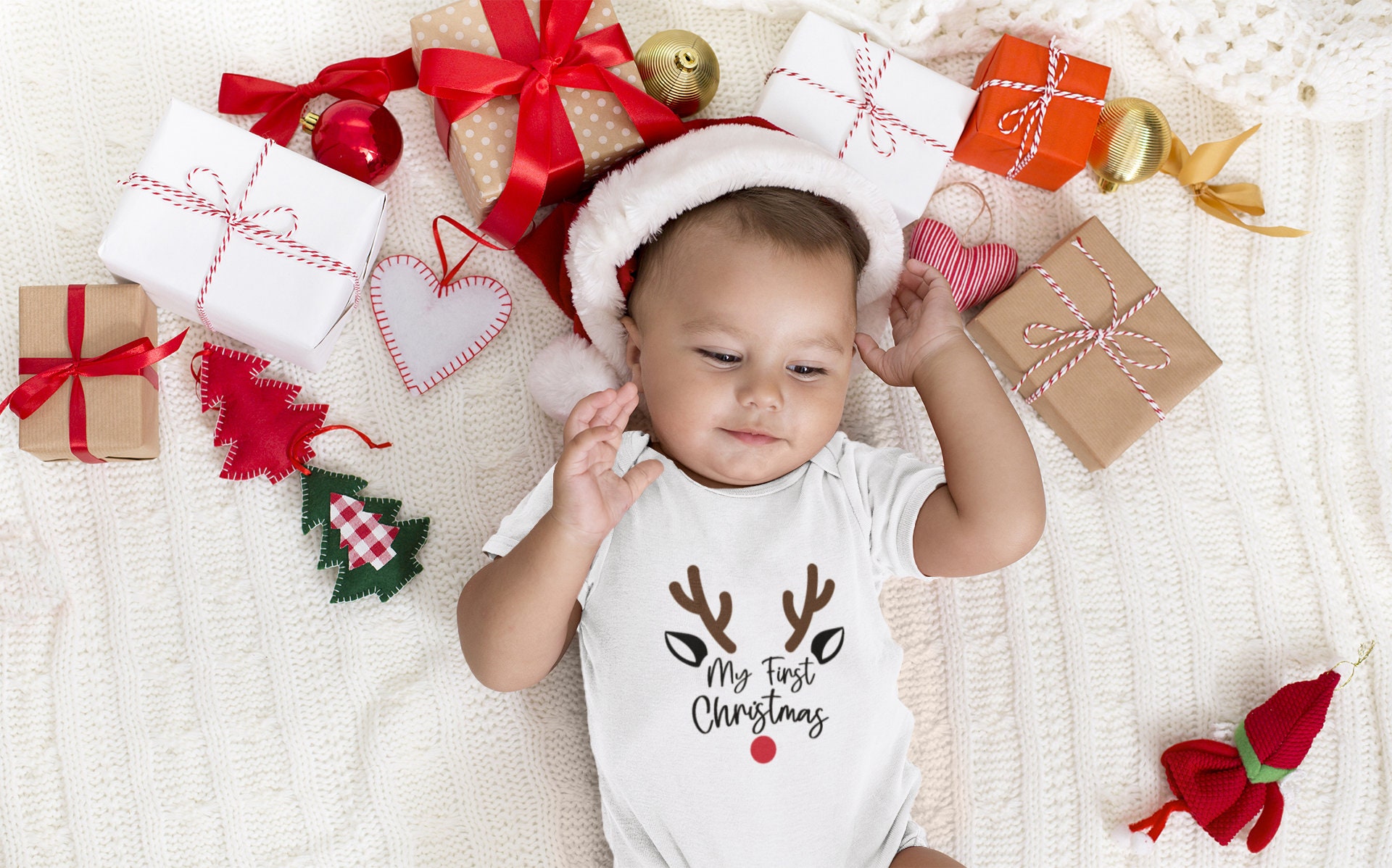 Discover First Christmas Onesie, 1st Christmas Onesie, Christmas Onesie, Baby Christmas Shirt, Cute Newborn Christmas Gift, Baby Christmas Gifts