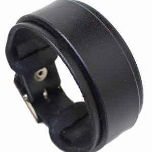 Genuine leather wristband first class leather bracelet handmade leather cuff men's bracelet strap black