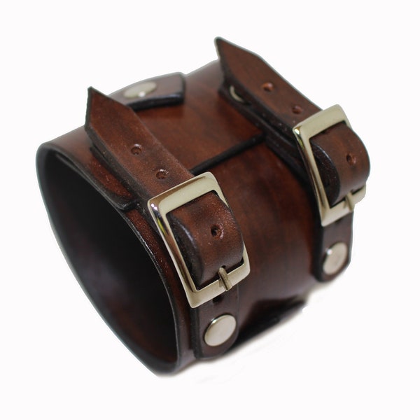 JOHNNY DEPP style bracelet en cuir fait main de première classe bracelet manchette en cuir véritable bracelet pour hommes MARRON