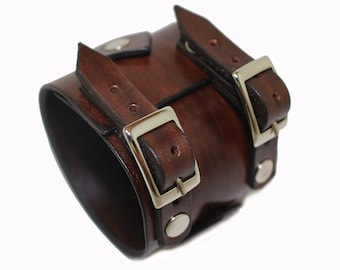JOHNNY DEPP style first class handmade leather wristband genuine leather cuff bracelet men's bracelet BROWN