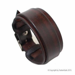 Echtes Lederarmband erstklassiges Lederarmband handgemachte Ledermanschette Herrenarmband Strap braun