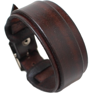 Genuine leather wristband first class leather bracelet handmade leather cuff men&#39;s bracelet strap brown
