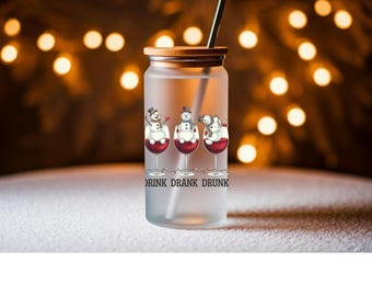 Snowman Christmas Iced Coffee Cup, 20oz Holiday Tumbler