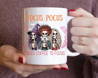 Hocus Pocus Skeleton Witches Coffee Mug | Funny Halloween Gift