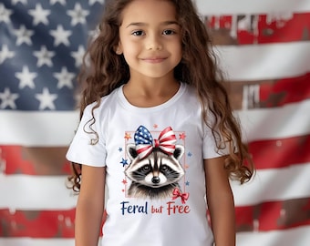 Funny 4th of July Kids Shirt – Patriotic Raccoon Tee
