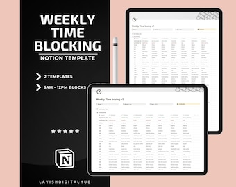 Timeboxing Planer für Wochenplaner, Produktivität und Zeitmanagement mit Notion Dashboard, ästhetische To-Do-Listen-Vorlage, Zeitblockierung