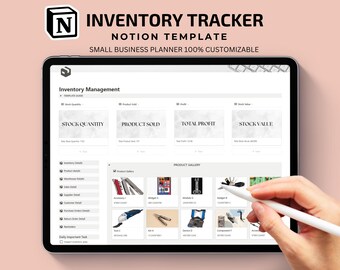 Inventory Tracker Notion Template, Notion Inventory Management, Ecommerce, Inventory List, Small Business Inventory Tracker, Client Tracker