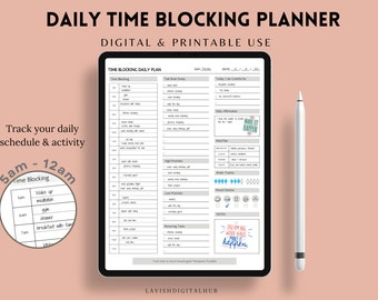 Timeboxing Planner for Daily Schedule, Productivity, Time Management, Daily To-Do List Template, Time blocking, Template for iPad & Android