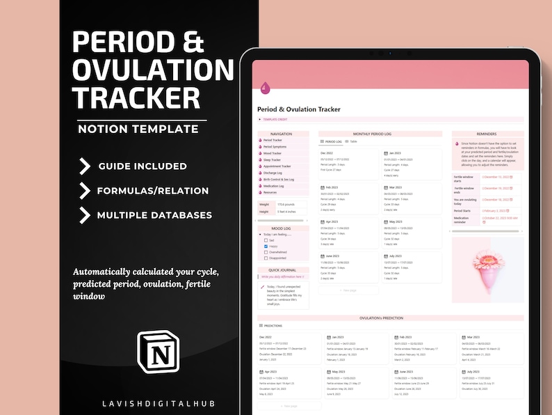 period ovulation tracker Notion template, Notion menstrual cycle tracker, digital period planner Notion template, fertility tracker Notion, menstrual health tracker digital, Notion ovulation schedule, period calendar Notion, Notion cycle log template, digital menstrual journal Notion, fertility window tracker Notion template, cycle phase tracker Notion, period reminder Notion, ovulation planner digital, Notion health tracker template, period and fertility tracker Notion