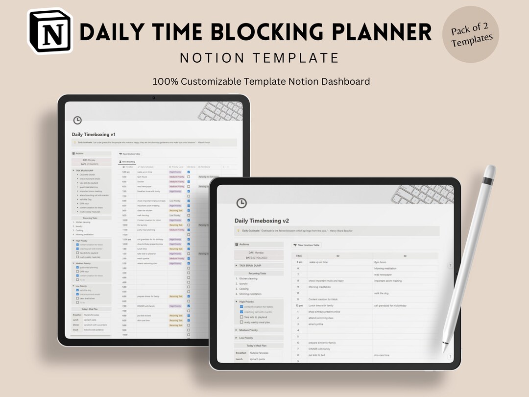 Time Boxing File Timeboxing Planner for Daily Schedule Productivity and Time - Etsy