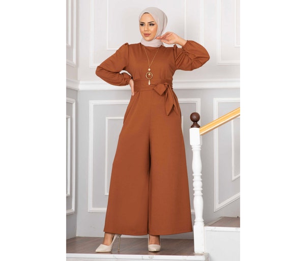 Polka Dot Hijab Muslim Jumpsuit Modest Clothing Long Modest - Etsy