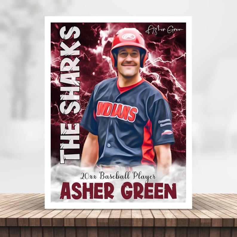 DIY Sports Card Template, Custom Photo Banner, Sports Poster