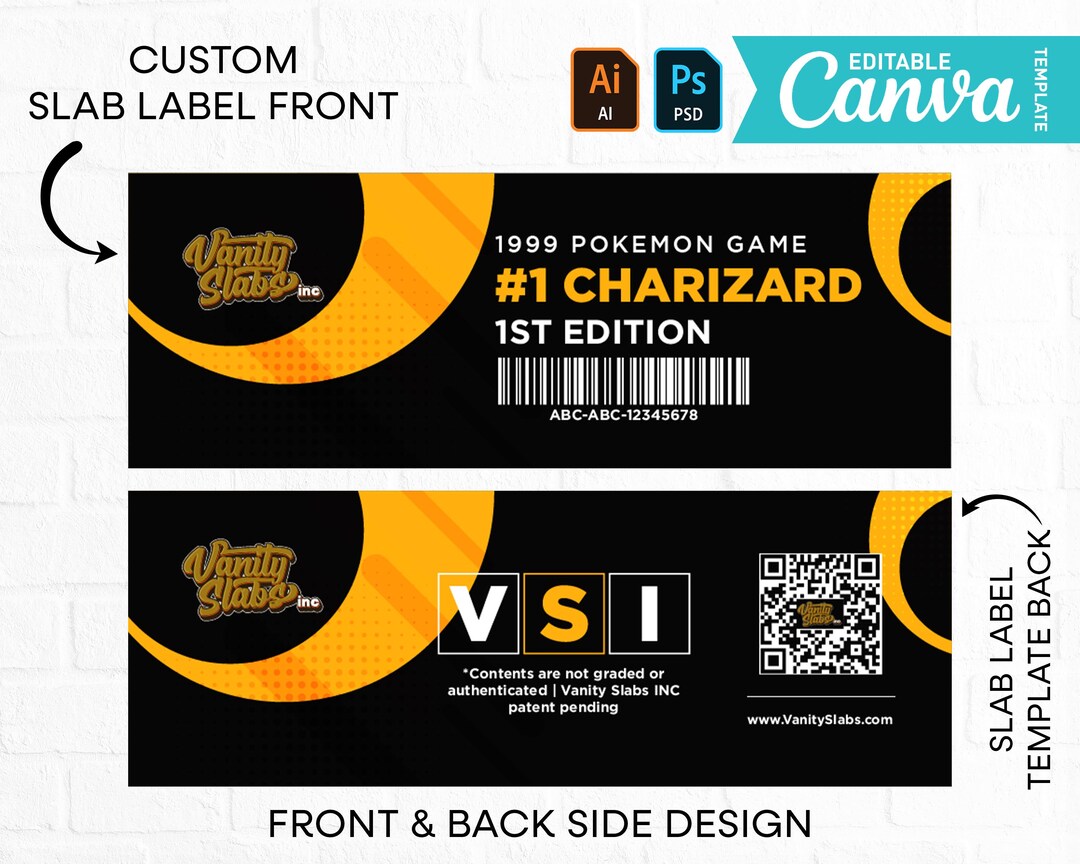 DIY Label Design for Treading Card Holder, Trading Card Slab Label