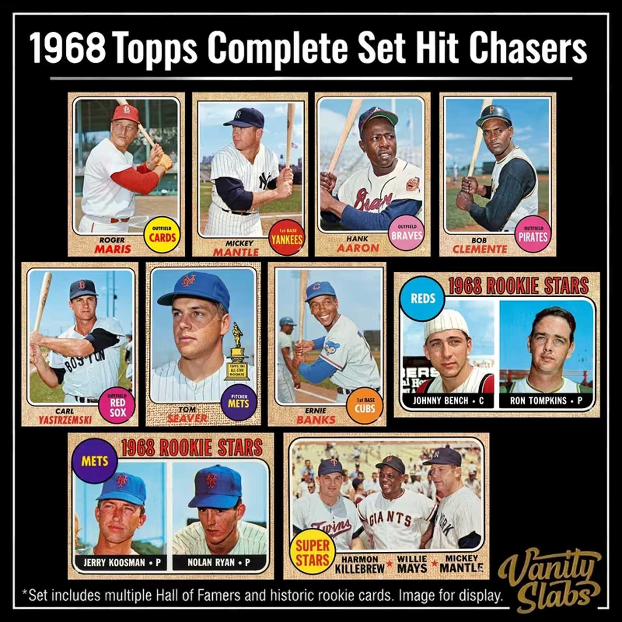 Reprint Baseball Card Sets 1968 Topps - Etsy