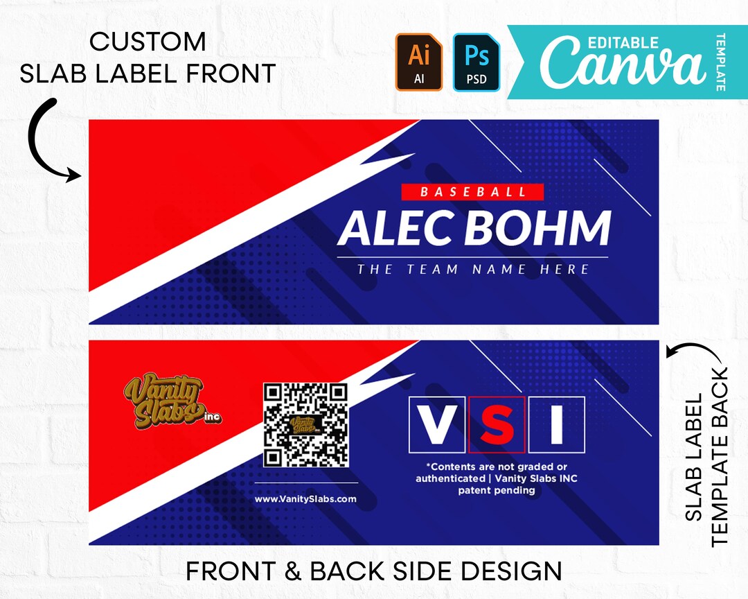 Custom Label Design for Treading Card Holder, Trading Card Slab Label
