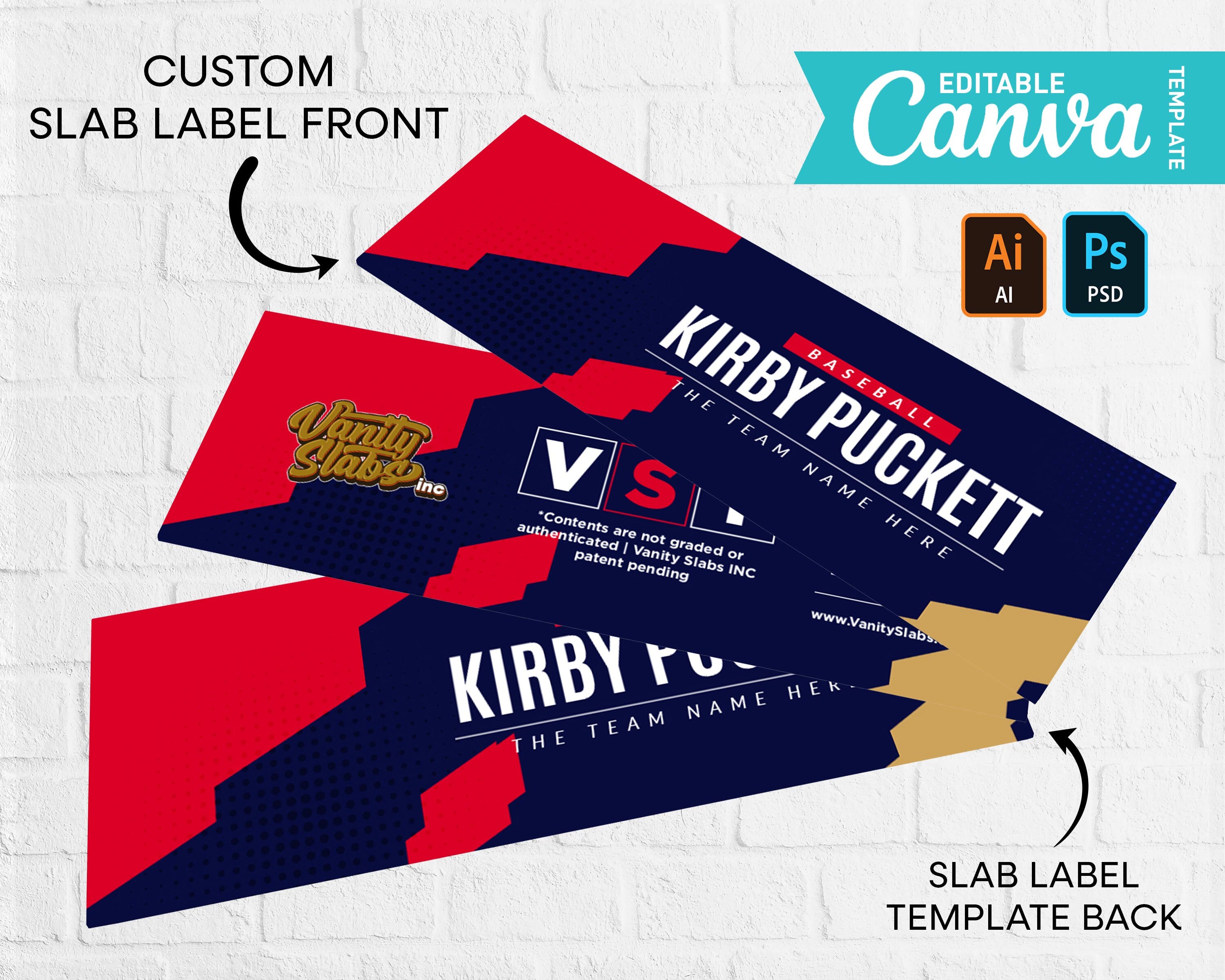 Slab Pack Labels Sports Label Design for Slab Holder, Trading Card Label, Sports Label ...