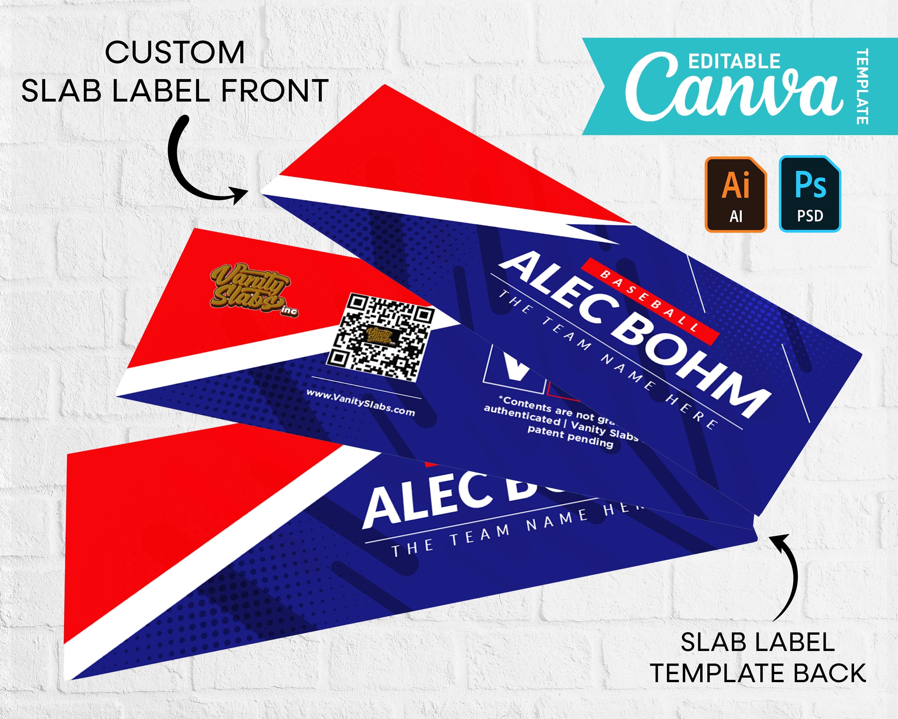 Custom Label Design for Treading Card Holder, Trading Card Slab Label