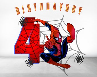 Spiderman Birthday Boy PNG | 4th Birthday PNG