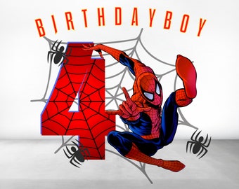 Spiderman 4th Birthday Boy Png | Spiderman Birthday Png