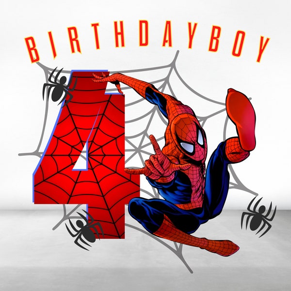 Spiderman 4 ° compleanno ragazzo png / Spiderman compleanno png