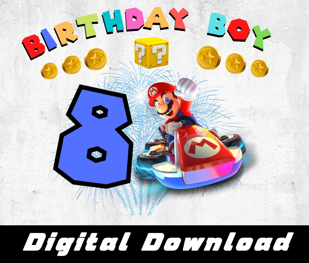 Mario Kart Birthday Png Mario Kart Png Mario Birthday Png - Etsy