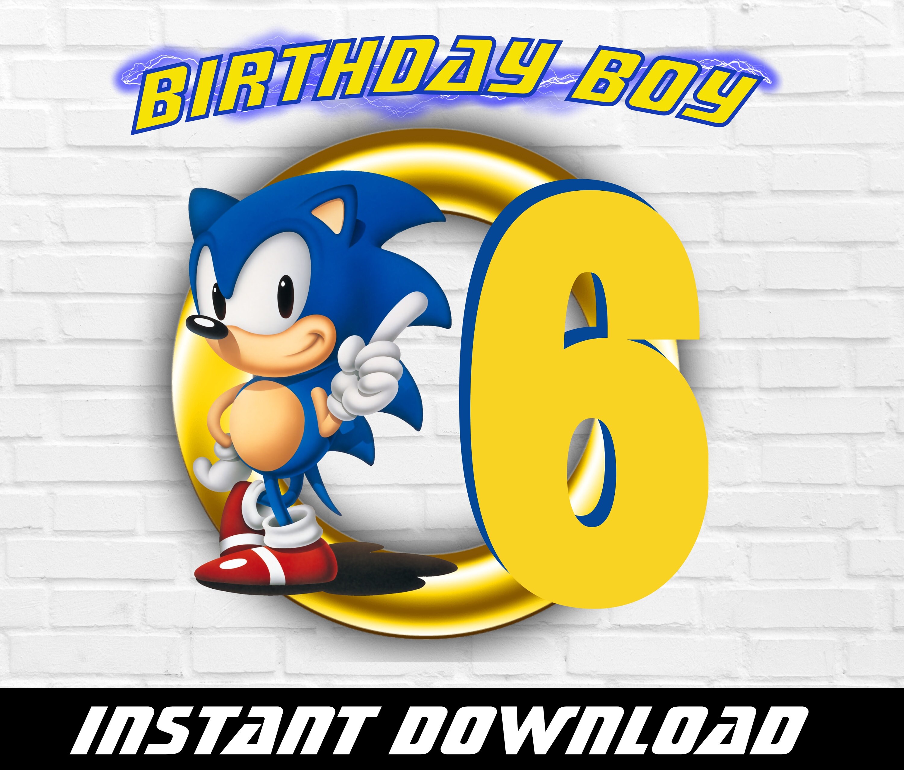 Sonic Hedgehog Birthday Png Sonic 6th Png. Etsy Australia