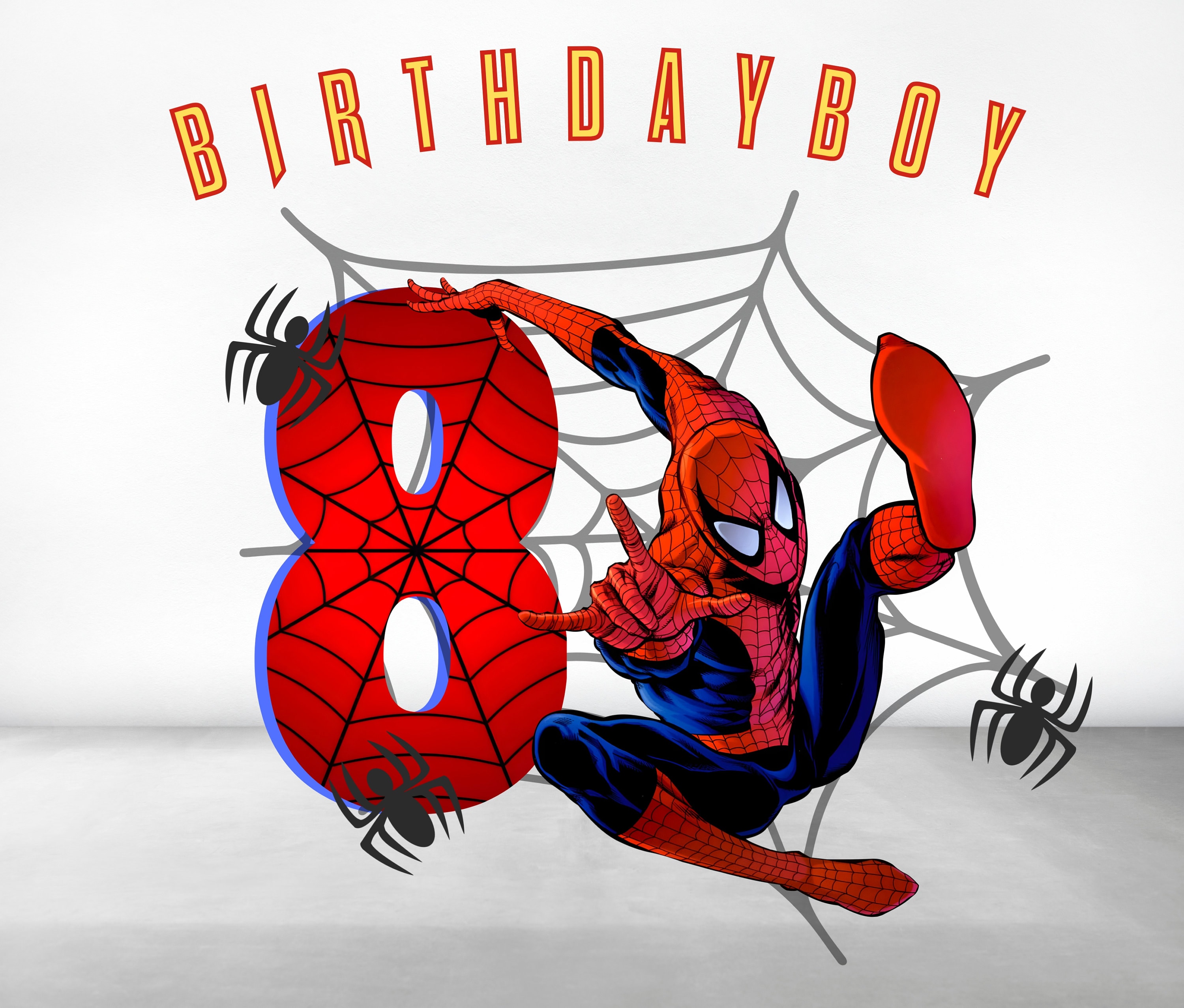 Spiderman Birthday Boy PNG 8th Birthday PNG Etsy