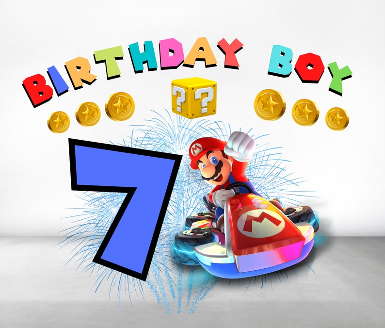 Mario Kart Birthday Boy Png Mario Birthday Png - Etsy Canada