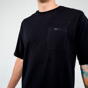 Evening Sesh Oversized T-shirt : bold design, longer back & pocket. image 1