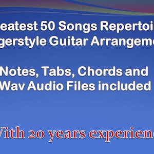 Greatest 50 Songs With Fingerstyle Guitar (See samples before ordering)