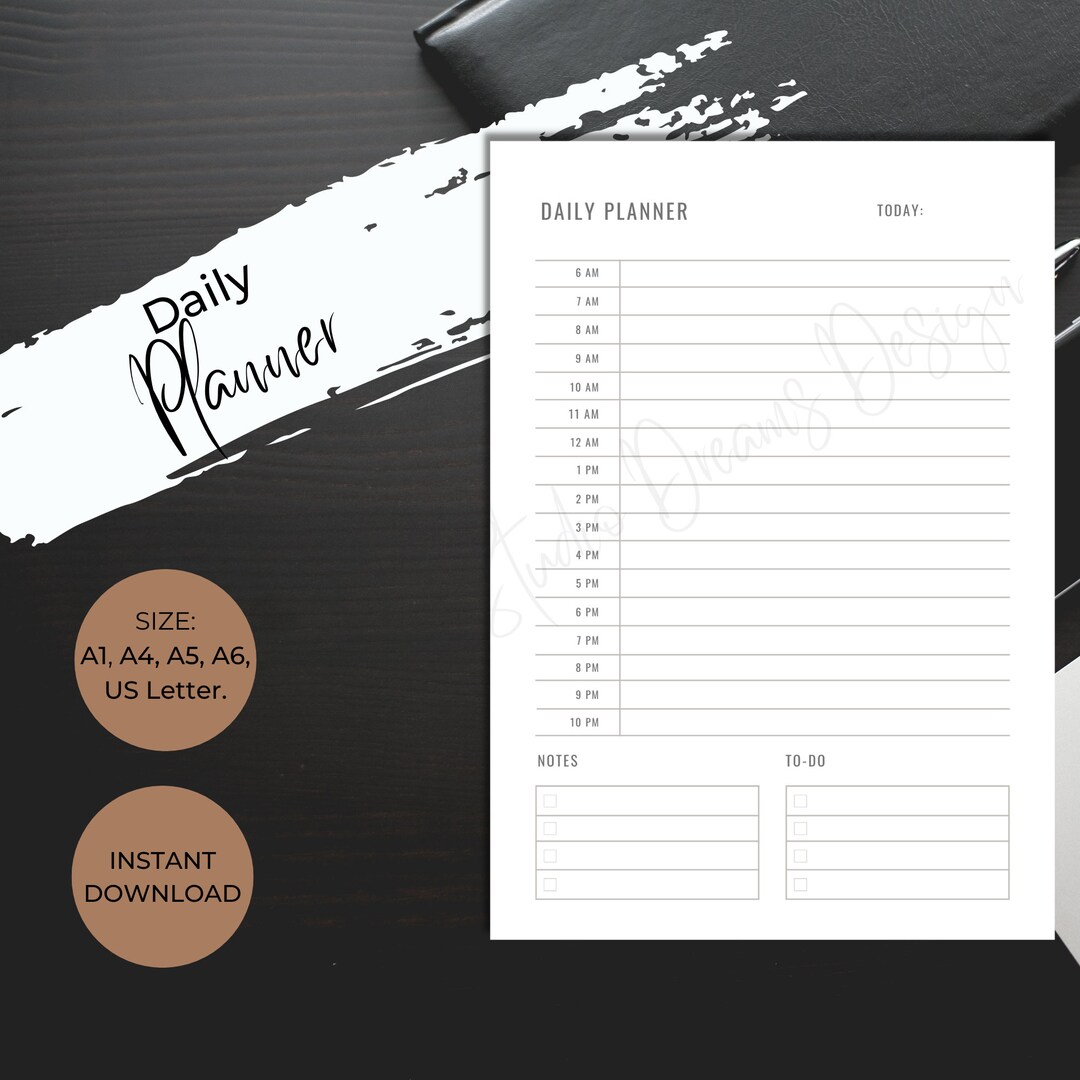 Daily Planner Printable Productivity Day Planner for Work - Etsy