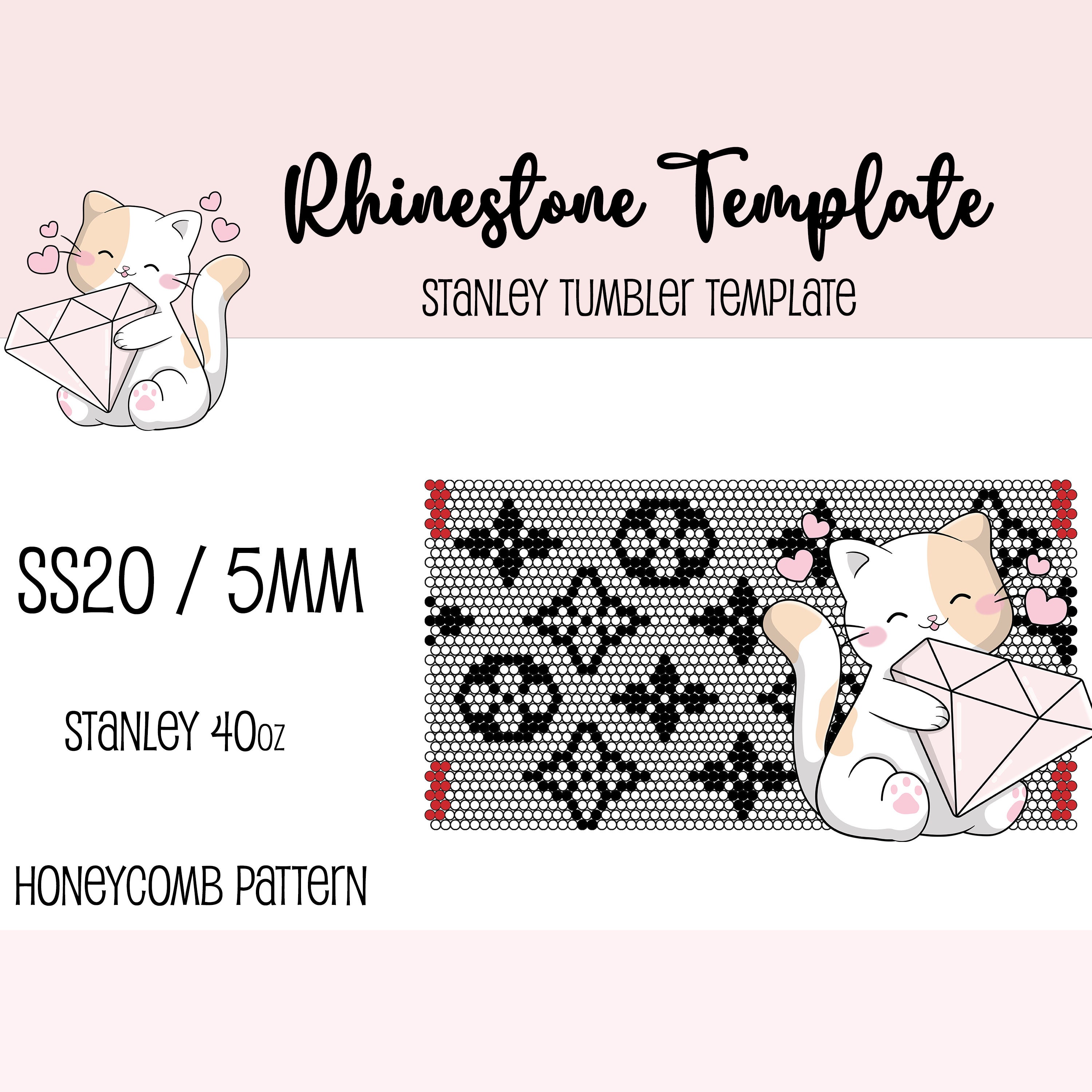 Stanley 40oz Luxury Rhinestone Honeycomb Template Pattern SS20