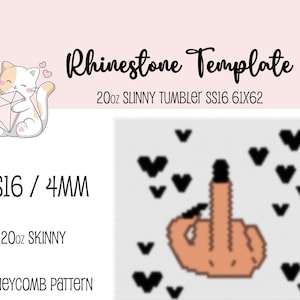 SS16 20oz Heartfelt Rhinestone Honeycomb Template Pattern For Tumblers  SS16/4mm 61x62