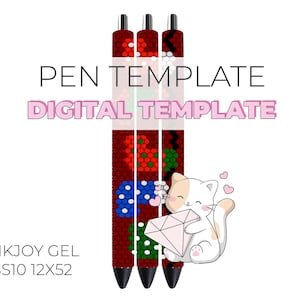Christmas Stockings Dark Siam Rhinestone Digital Template Inkjoy Gel SS10 12x52
