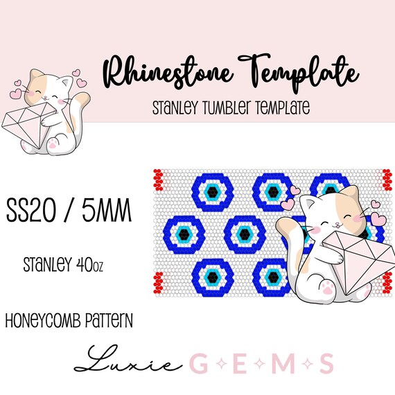 Stanley 40oz Luxury Rhinestone Honeycomb Template Pattern SS20 – Luxie Gems