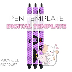 Light Purple Halloween Bats Rhinestone Digital Template Inkjoy Gel SS10 12x52